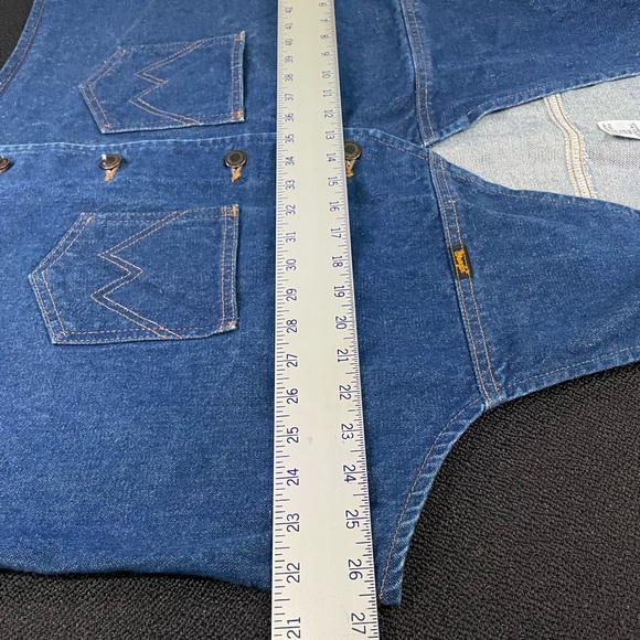VTG Wrangler denim western vest w/ front pockets sz XXL - Picture 6 of 12